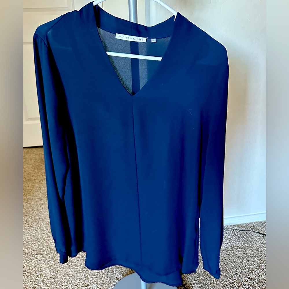 Beautiful Blue Long Sleeve Blouse